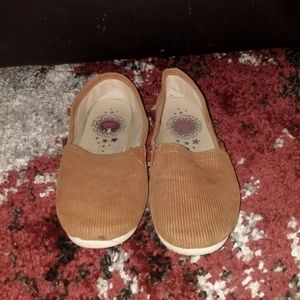 Brown corduroy flats